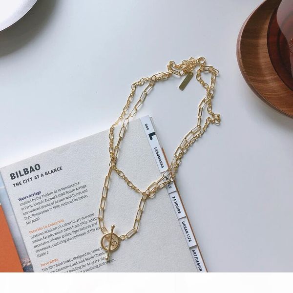 

двухслойный bamboo chic женщины ожерелье 925 стерлингового серебра choker золота заявление bijoux femme collier ожерелье ювелирных изделий, Silver