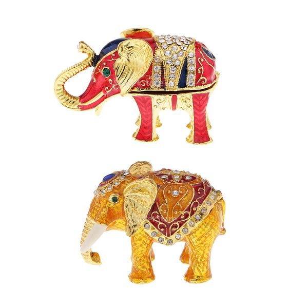 

70x50x35mm exquisite handmade storage jewelry bracelet pearl case gift box elephant animal figure, Pink;blue