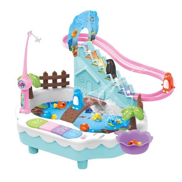 

penguin climbing stairs magnetic fishing toy 2 in 1 music lighting electric educational toy children toys