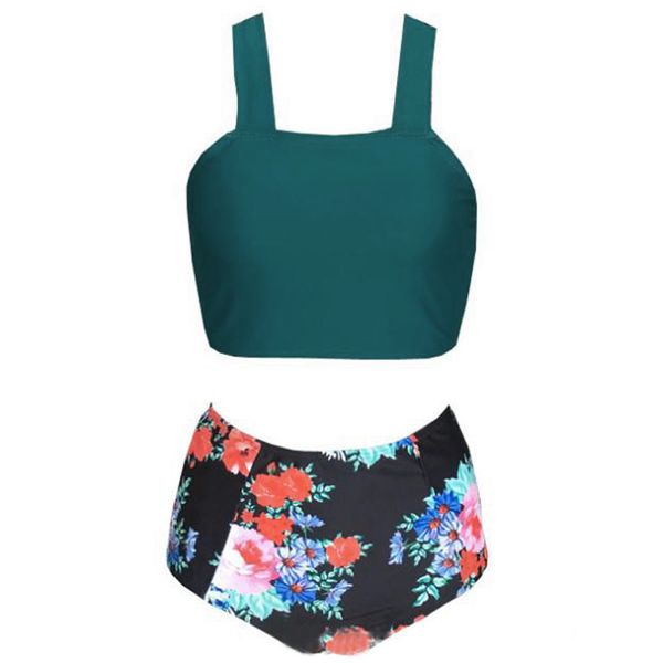 

high waist swimsuit bikinis women swimwear vintage high neck bikini set bathing suits swim wear bikinis, White;black