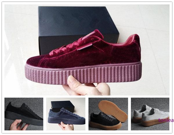 

женка rihanna riri fenty плаоѬма creeper velvet паке burgundy еѬнй еѬй ве маѬка дам кла