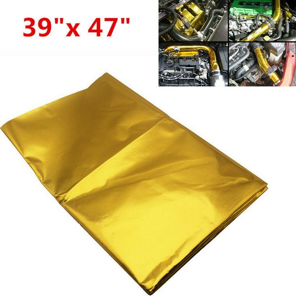 

car 39"x47" self adhesive reflect gold wrap barrier for thermal exhaust