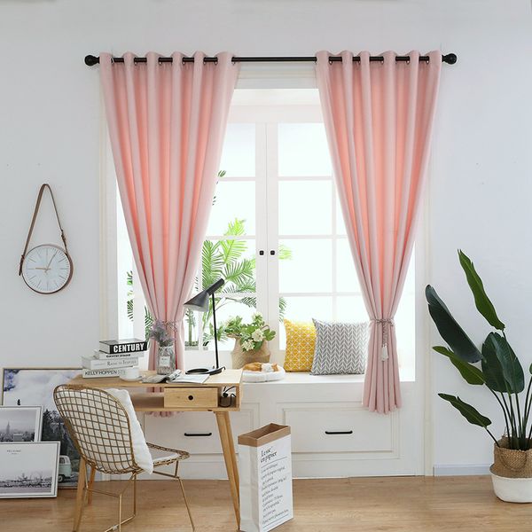 2019 1 2 2 2 1 5 2 Pure Solid Color Blackout Curtains For Living