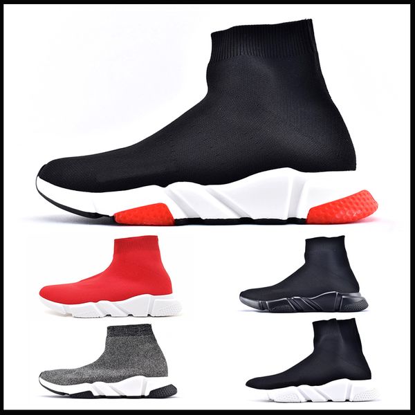 

новый бренд luxury дизайнер кроссовки женщины мужчины париж скорость trainer черный красный тройной мода повседневная обувь носок ботинки вы