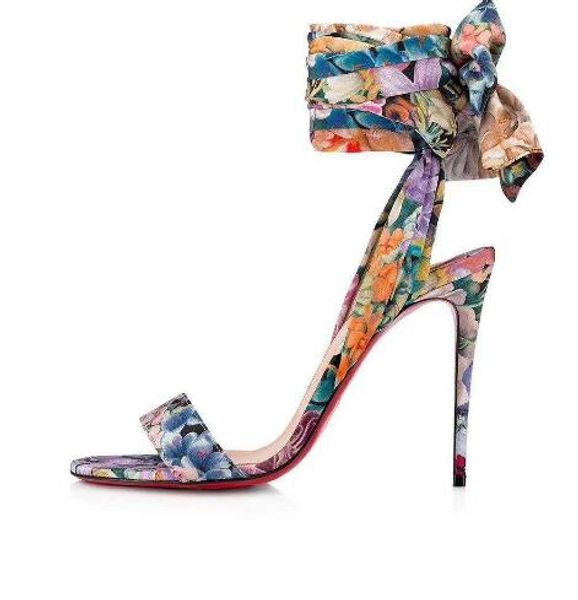 

genuine leather summer lidies stiletto heel sandals lace-up ribbon print sandals women comfortable outdoor slippers, Black