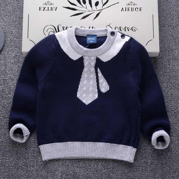 

knitted toddler boys sweater 2018 casual winter thicken pullover for boys kids clothes 1-5y infant girls sweaters children top, Blue