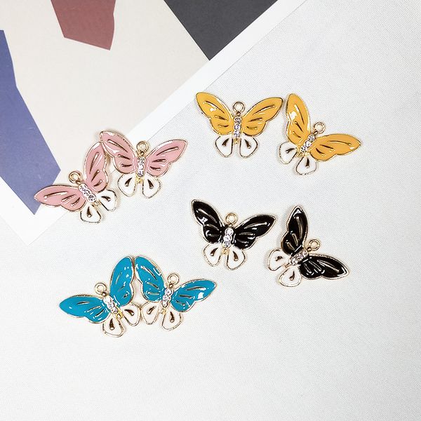 

5pcs/lot diy metal charms earrings butterfly accessories pearl drop oil alloy pendant accessories 2019 new, Bronze;silver