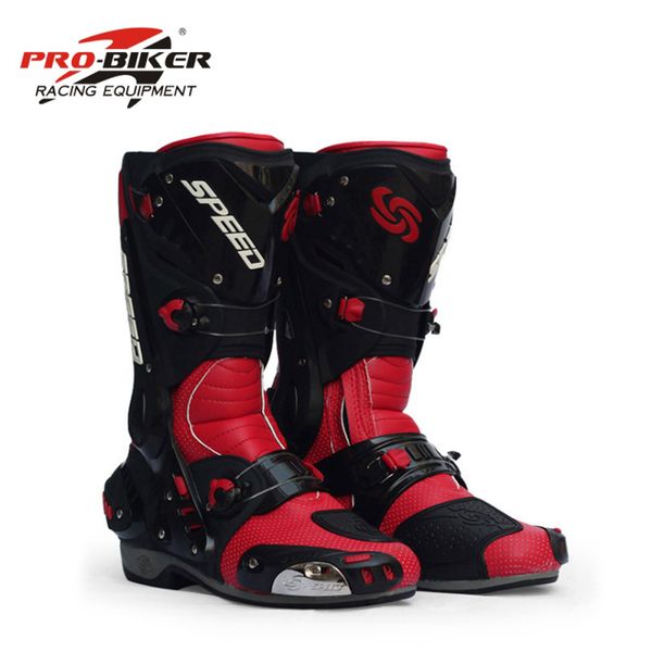 

motorcycle boots pro-biker speed racing moto protective gear motocross leather long shoes anti-slip waterproof b1003