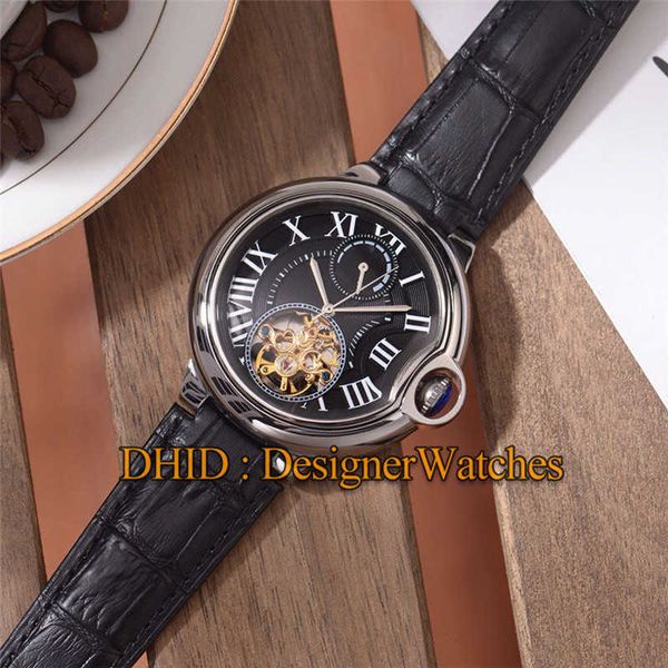 

42mm mens watches fashion luxury automatic watch hollow dial 316l stainless steel case wristwatches montre de luxe designer watch, Slivery;brown