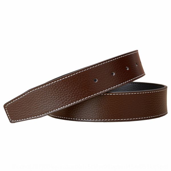 

3.5cm wide litchi pattern men's cowhide belt smooth buckle slide film real cow belt body, Black;brown