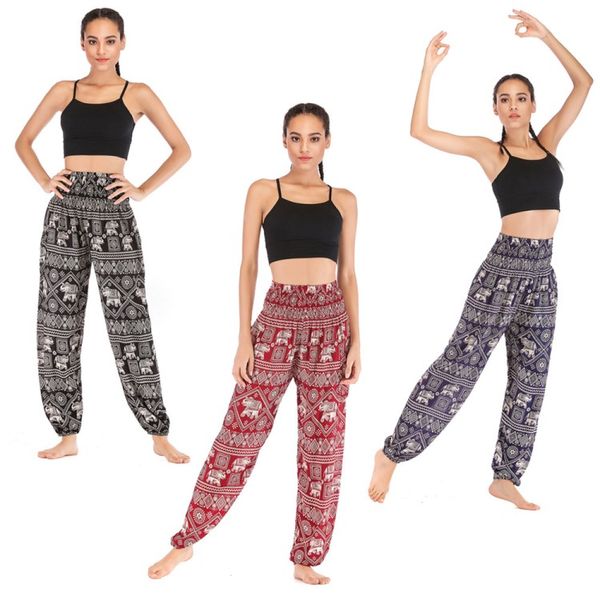 2021 Pantaloni da yoga casual tailandesi Eyes and Elephant Lantern Wear Women's Cotton 9 modelli plus size