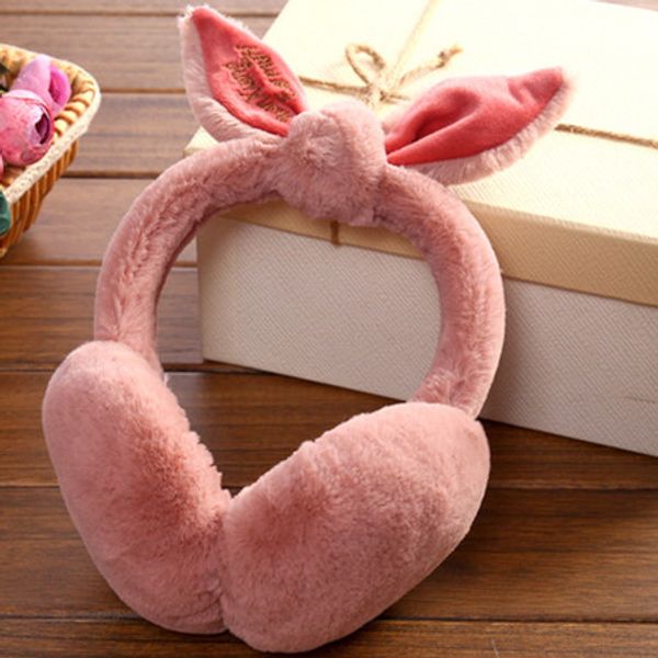 

winter fleece earmuffs for women cute ears bow warmers plush earmuffs earflap back wear ear bag ear w70, Blue;gray