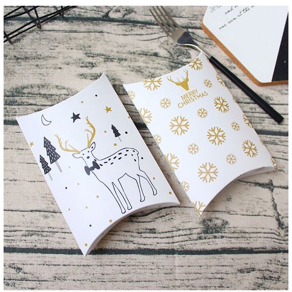 

korean contracted candy box pillows christmas box wholesale christmas party favors gift packaging order folding carton 50pcs