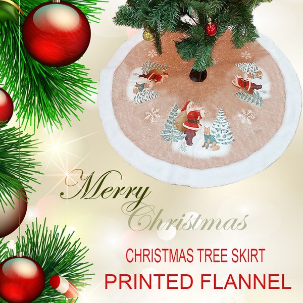 

christmas tree dress printing home decoration soft christmas tree stand skirt flannelette 98cm floor mat