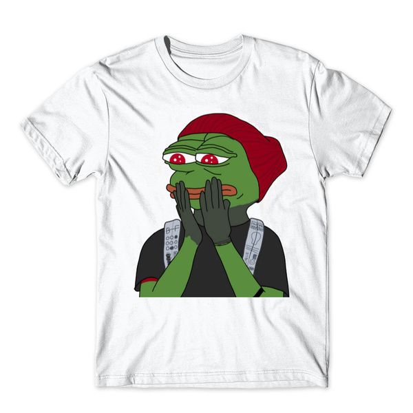 

pepe sad frog expression the frog prince печать мужчины и женщины футболка с коротким рукавом куртка свободная, White;black