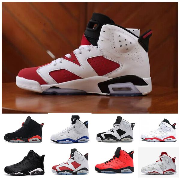 

6 men basketball shoes black cat angry bull blue oreo olympic maroon unc sports shoes size 40-47