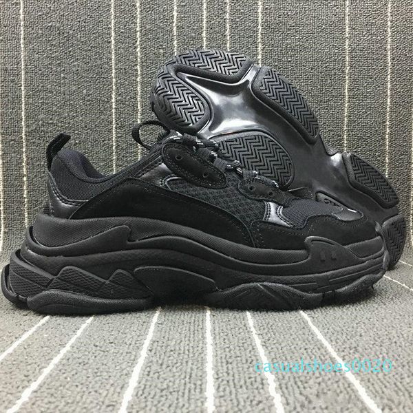 

2019 fashion paris triple-s black designer shoes black low platform sneakers triple s mens women designer casual sports trainers zapatos c20