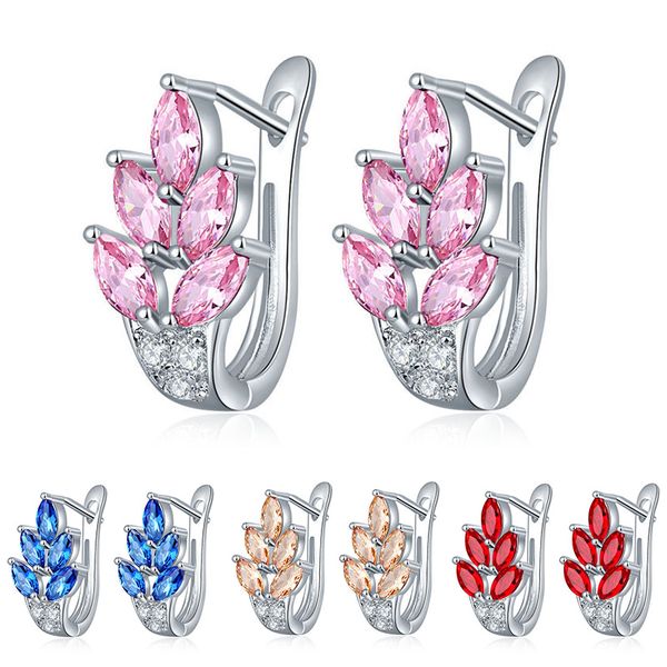 

fashion cubic zirconia fancy crystal flower stud earrings for women girls silver color studs ear jewelry valentine day gift boho, Golden;silver