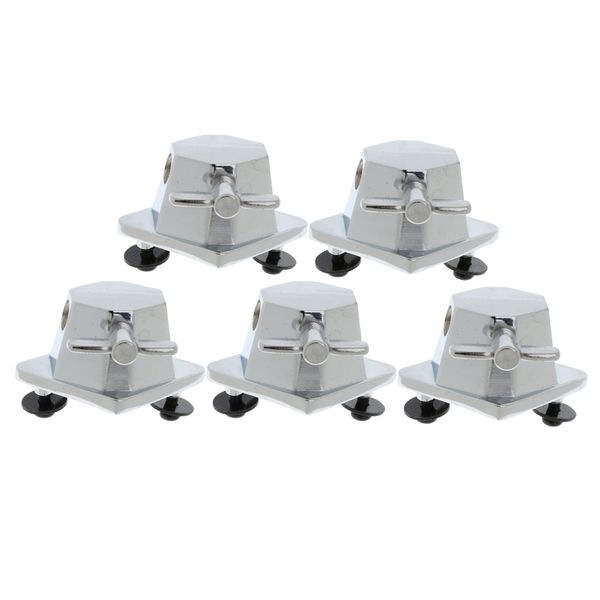 

5pcs chrome floor tom leg mount bracket tom drum set replacement part access