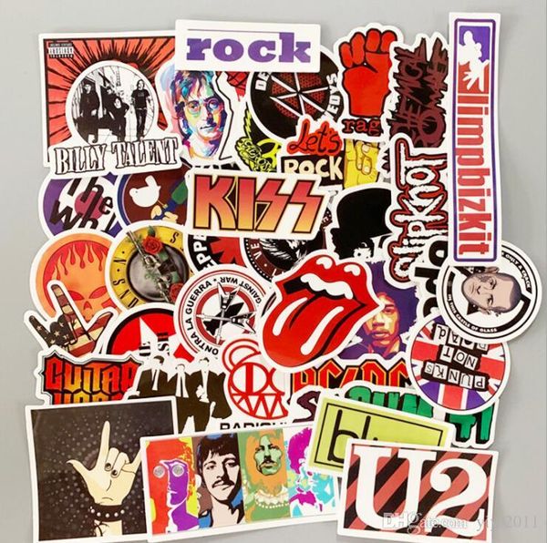 

2020 new rock band велосипед автомобилей doodles прохладный наклейки для багажа вагонетки чехол для ноутбука скейтборд гитары водонепроницае