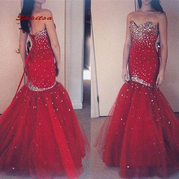 

red long evening dresses party mermaid luxury plus size elegant ladies prom women formal dresses evening gown 2019, White;black