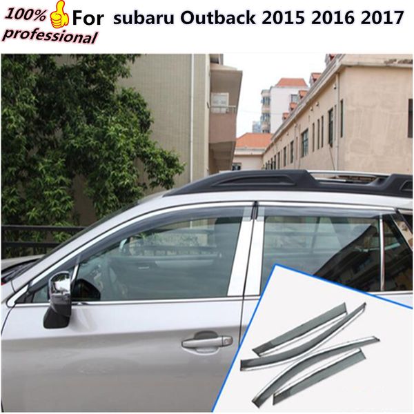 

car styling cover detector plastic window glass wind visor rain/sun guard vent moulding 4pcs for outback 2015 2016 2017