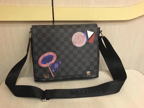 

2018 новый известный классический дизайн моды для мужчин кожаные сумки посыльного креста тела мешок школа bookbag сумка портфель 28cm68