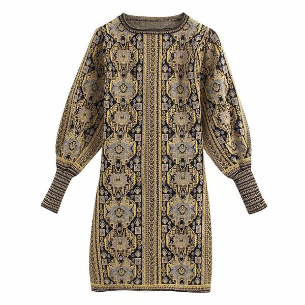 

bb70-9887 european and american fashion printed dress, Black;gray