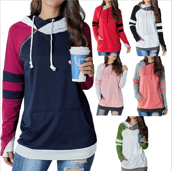 Kadın Hoodies Sonbahar Kış Giysileri Tişörtü Fermuar Tasarımcı Ceketler Rahat Uzun Kollu Kapşonlu Ceket Moda Dış Giyim Jumper Kazak B6481