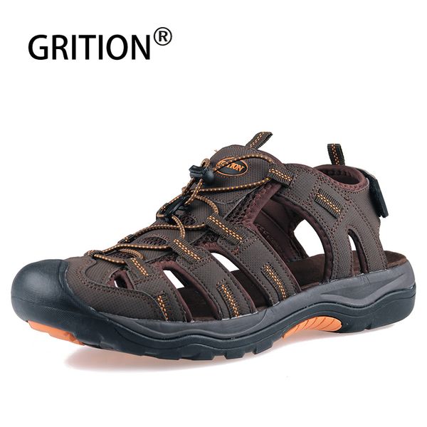 

grition mens outdoor sandals summer breathable flat sole beach shoes outdoor soft walking hiking sandals athletic men shoes