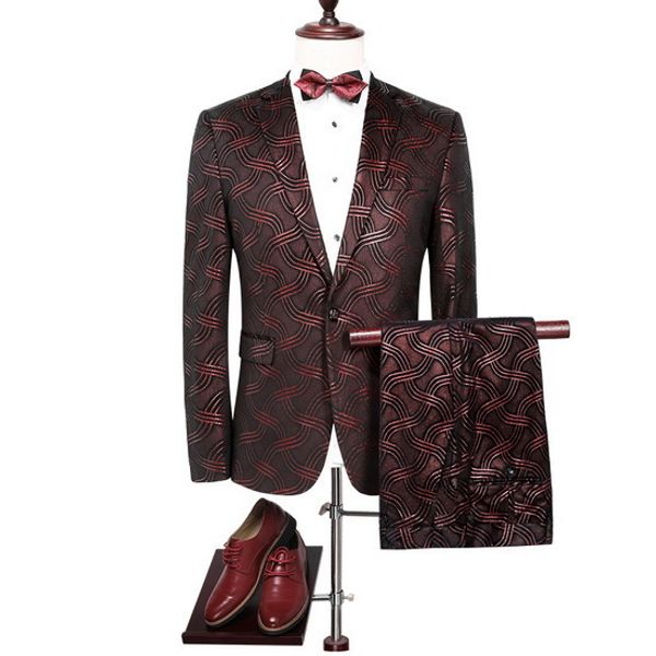 

мужской винно-красный полосатый костюм для свадьбы жениха тонкий приталенный стильный мужской бордовый выпускной костюм cd50, White;black