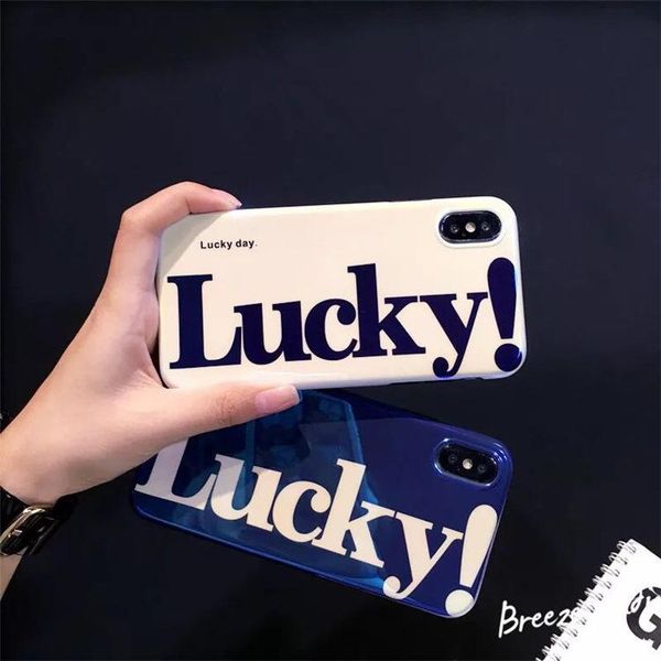 

vip lovers fashion phone case for iphone xs max xr x blu-ray "lucky" cover for iphone 6 6s 7 8 plus back cases