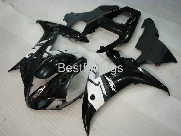 Heißer Verkauf Spritzguss-Verkleidungssatz für Yamaha R1 2002 2003 weiß schwarze Verkleidungen YZF R1 02 03 BX14