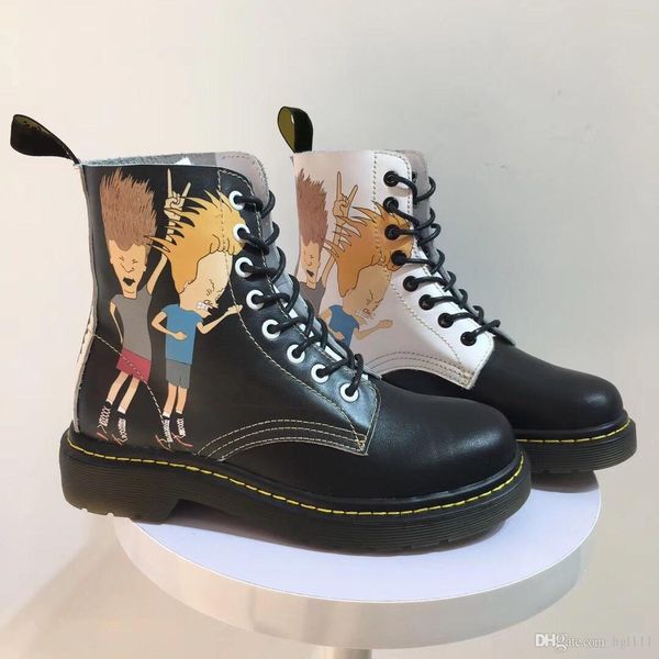 

rainbow laser paint leather martin boots women's tube british wind trend thick bottom was thin versatile motorcycle boots fashion