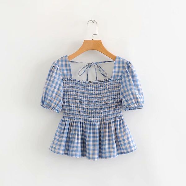 

cw35-87652, 2019 new retro french hubble-bubble sleeve collarbone coat show thin waist short shirt, White