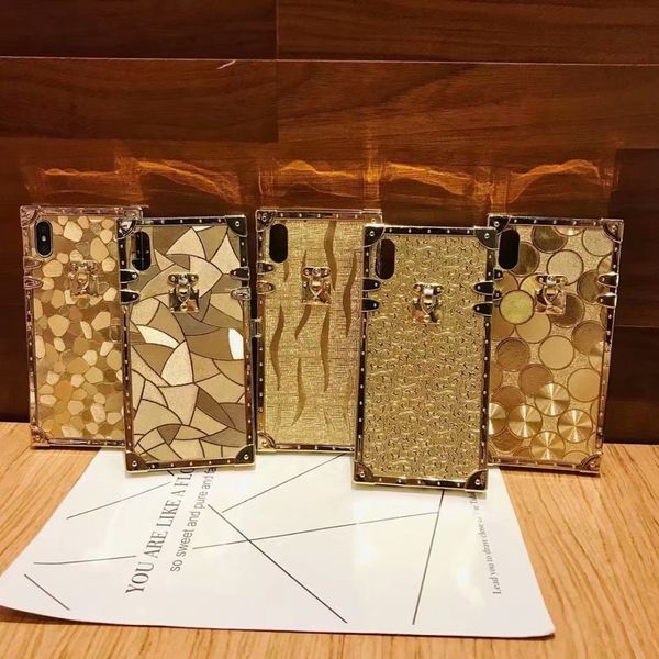 

Женская мода роскошный золотой чехол для iPhone 6 7 8 Plus XS XR XSMAX Samsung S10 plus Жесткий коке ф