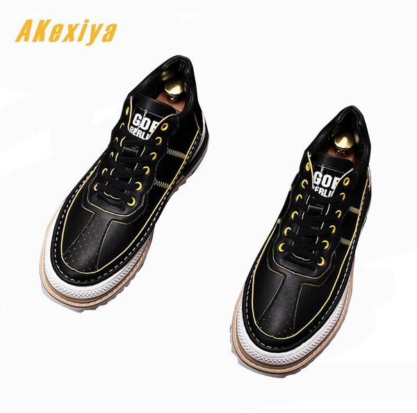 

new men streets fashion printing sneakers causal flat platform shoes designer loafers for zapatos de novio, Black