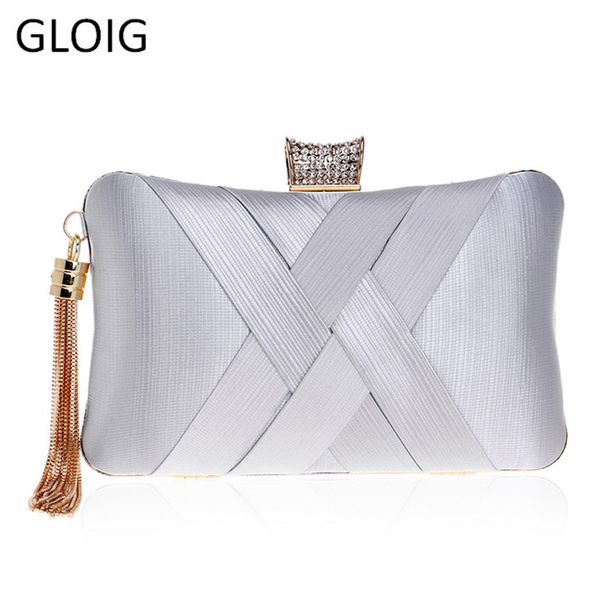 

gloig fashion lady small tassel day clutches crystal luxurious wedding bridal purse chain shoulder handbags dinner evening bags