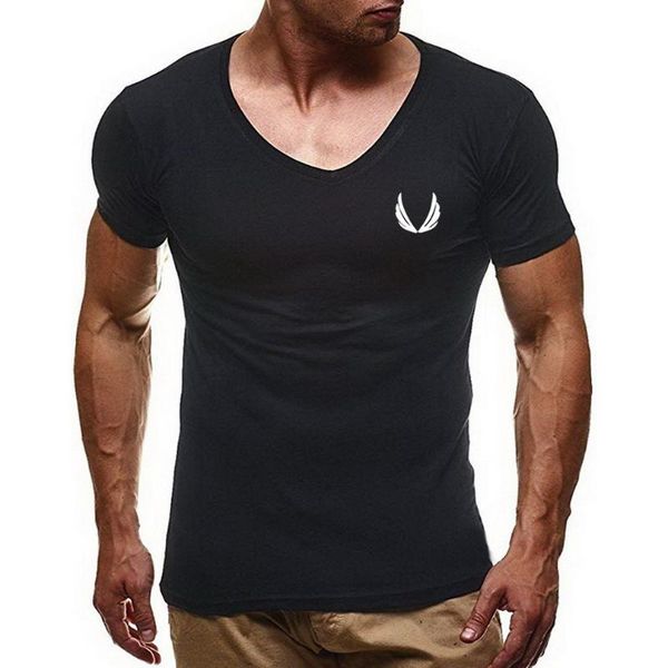 

мужская летний новый v-образным вырезом с коротким рукавом мужская летучий печать футболки tx01708 европейской и американской моды случайные, Black;blue