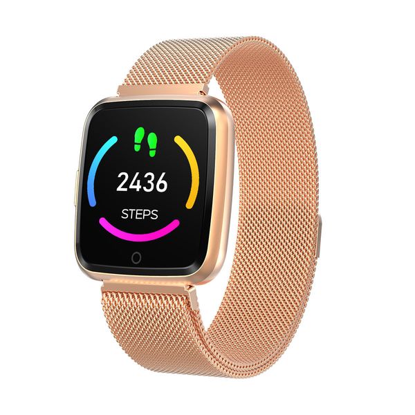 

h4 bluetooth smart bracelet ip68 waterproof hd colorful touch screen intelligent bp hr health monitor smart watch with steel belt