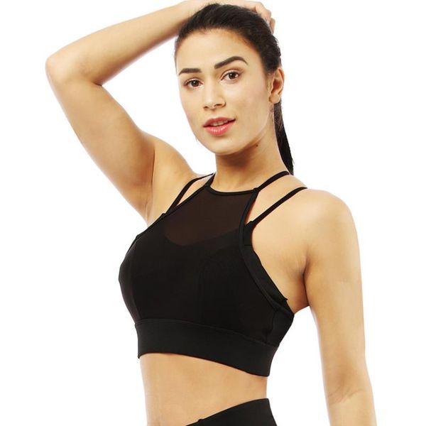 

beauty back cross non-steel ring bra sports bra vest yoga fitness -resistant underwear women's gauze, White;black