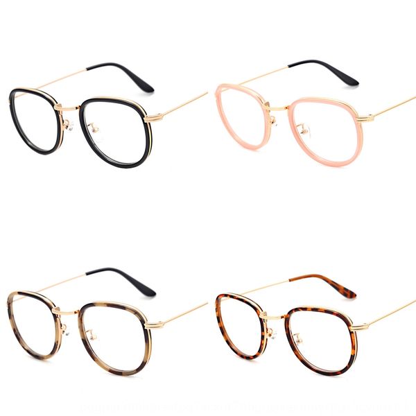 

style oval frame metal slender leg frame plain fashionable women with glasses glasses myopia, Silver