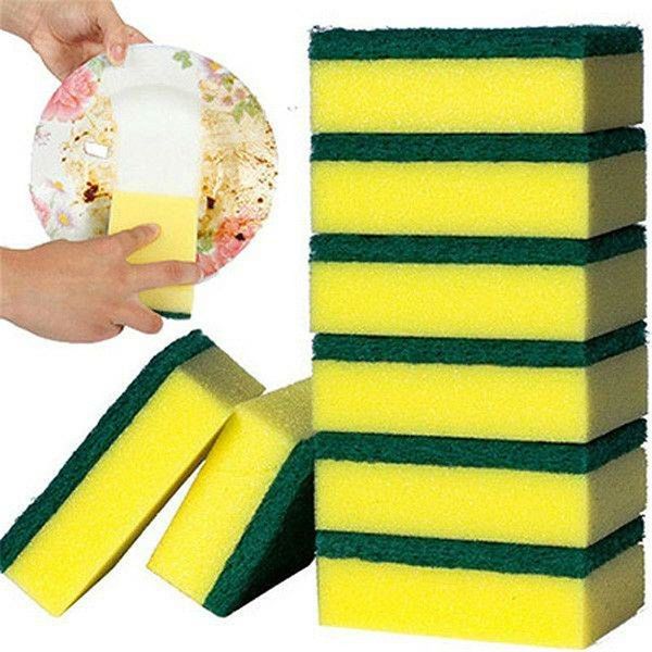 

kitchen thick dish-washing sponge silicon carbide wipe pot scouring pad cleaning brush pot dishes cloth dishcloth cleaningÂ cloth, White