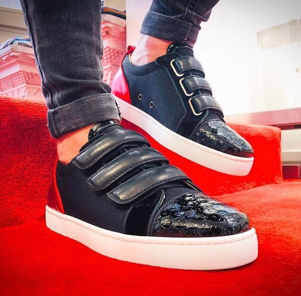 

luxury popular kiddo bordo donna sneaker red bottom men walking strap velcro red sole shoes fashion walking designer footwear eu35-47, Black