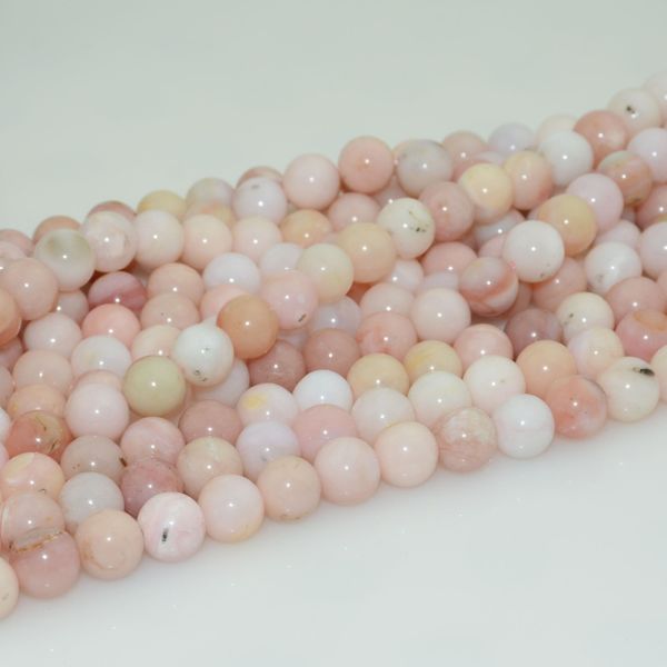 

natural peruvian pink opal loose round beads 6mm, 8mm,10mm