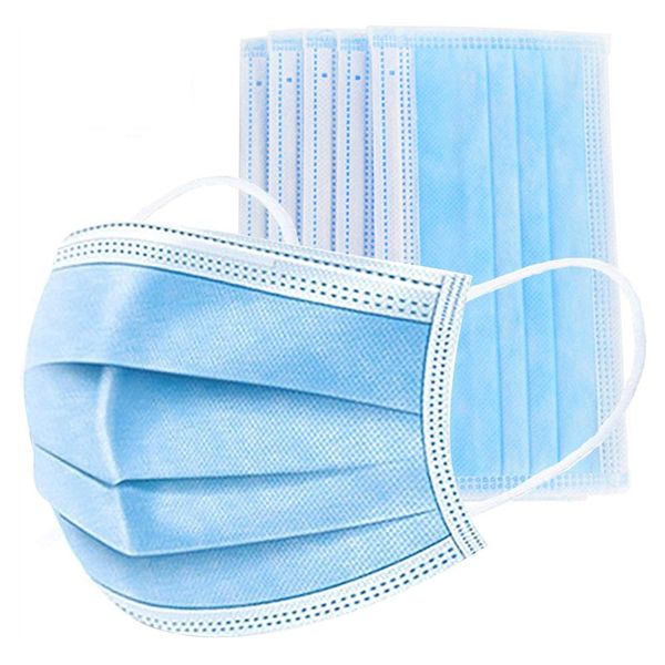

wholesale disposable face mask 3 layer ear-loop dust mouth masks cover 3-ply non-woven disposable dust mask soft breathable dhl