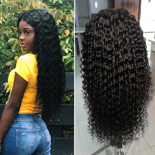 

deep wave lace front high temperature wire wigs pre plucked brazilian high temperature wire wigs for black women