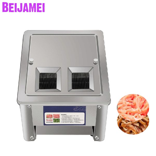 BEIJAMEI 150 kg / h Máquina De Corte De Carne De Corte De Carne Elétrica Automática de Carne Bloco De Carne Comercial Slicer Preço Cortador