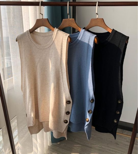 

100% wool vest full wool women's sleeveless vest, Black;white