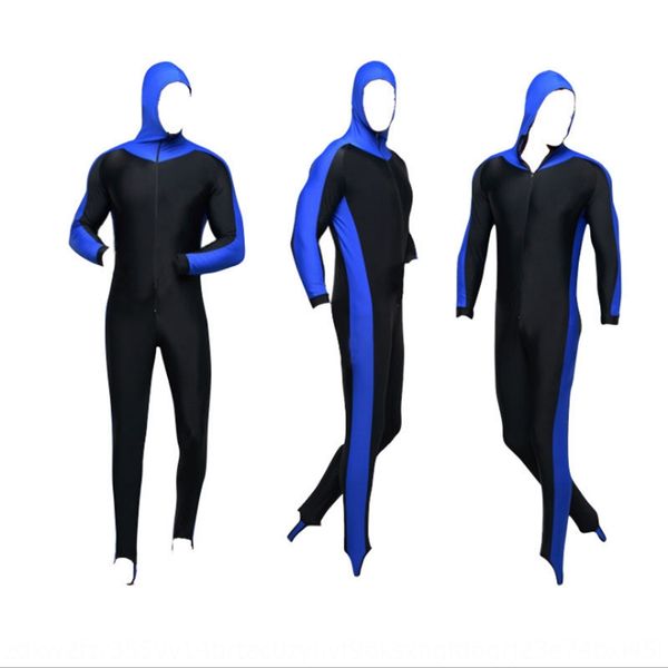 

djtsq men sunscreen diving women hooded one-piece sun-protective clothing jellyfish clothes snorkeling suit long-sleeved diving wetsuit wome, White;black